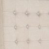 Bed Head Headboard Upholstery Fabric Tufted Buttons – DOUBLE, Beige