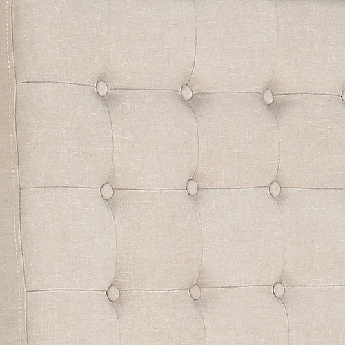 Bed Head Headboard Upholstery Fabric Tufted Buttons – DOUBLE, Beige