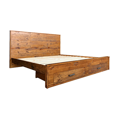 Acton Bed With Drawer Rustic Colour – QUEEN