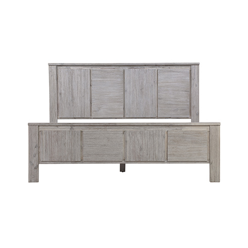 Andrew Bed Frame with Solid Acacia Wood Veneered Construction in White Ash Colour – QUEEN