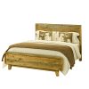 Alpena Wooden Bed Frame in Solid Wood Antique Design Light Brown – KING