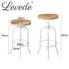 Industrial Bar Stools Kitchen Stool Wooden Barstools Swivel Chair – White