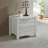 Rochester Bedside Table 2 drawers Storage Table Night Stand MDF – White Ash