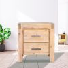 Hawthorne Bedside Table 2 drawers Night Stand Solid Wood Acacia – Oak