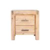 Hawthorne Bedside Table 2 drawers Night Stand Solid Wood Acacia – Oak