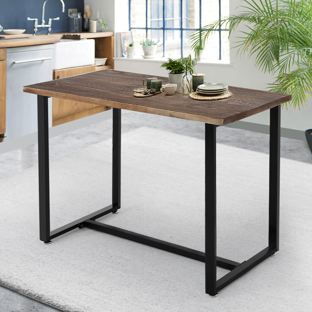 Dining Table Industrial Wooden Metal Kitchen Tables Cafe Restaurant 110cm