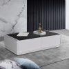 Coffee Table High Gloss Finish MDF Black & White Colour with 2 Drawers Storage