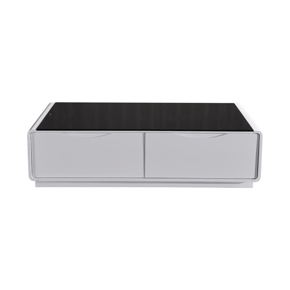 Coffee Table High Gloss Finish MDF Black & White Colour with 2 Drawers Storage