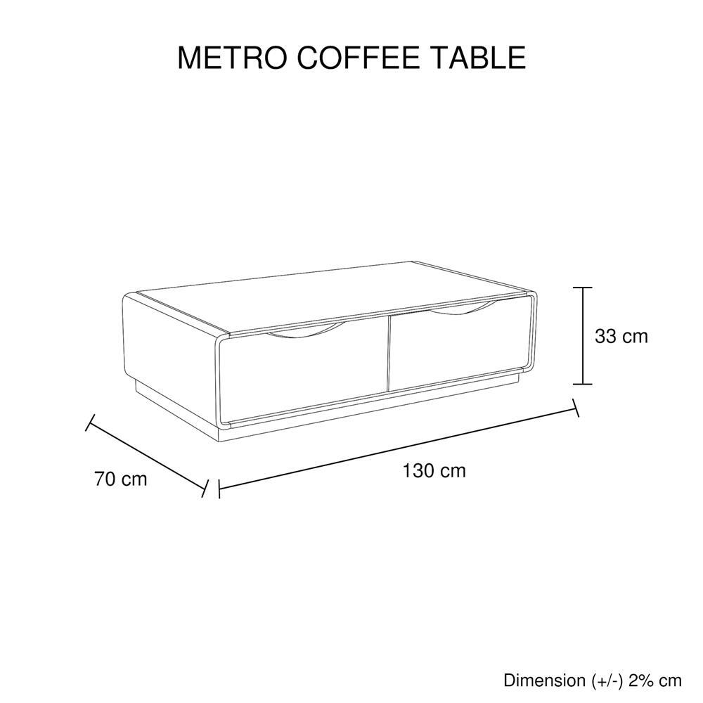 Coffee Table High Gloss Finish MDF Black & White Colour with 2 Drawers Storage