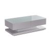 Stylish Coffee Table High Gloss Finish in Shiny Colour with 4 Drawers Storage – White