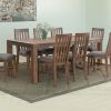 Dining Table 210cm Large Size with Solid Acacia Wooden Base in Chocolate Colour