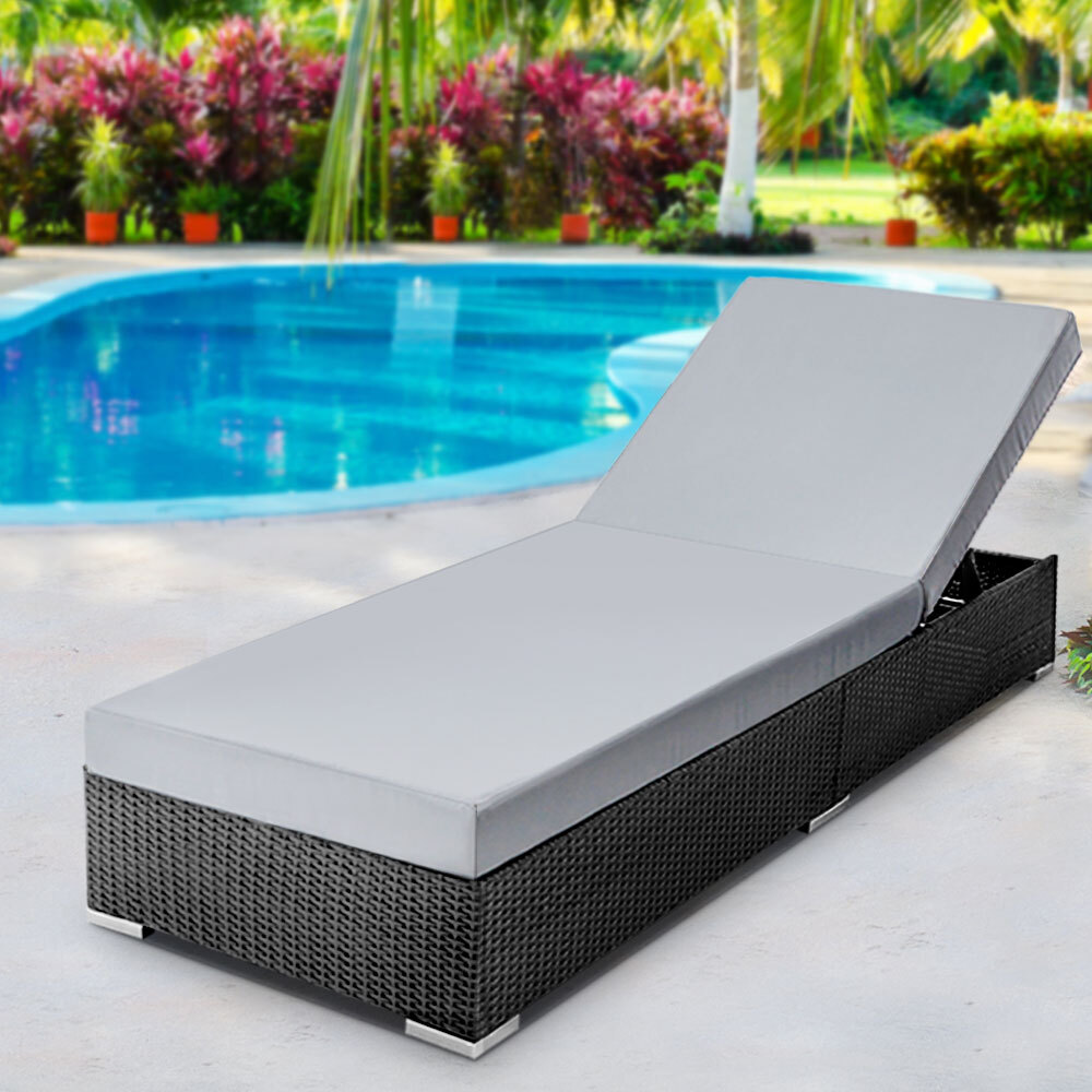 Sun Lounge Outdoor Furniture Day Bed Wicker Rattan Garden Sofa – 1