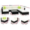 Sofa Set with Storage Cover Outdoor Furniture Wicker – 4 x Single Sofa + 2 x Corner Sofa + 1 x Table + 1 x Ottoman + 1 x storage cover