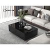 Modern Coffee Table 4 Storage Drawers High Gloss Living Room Furniture – Black