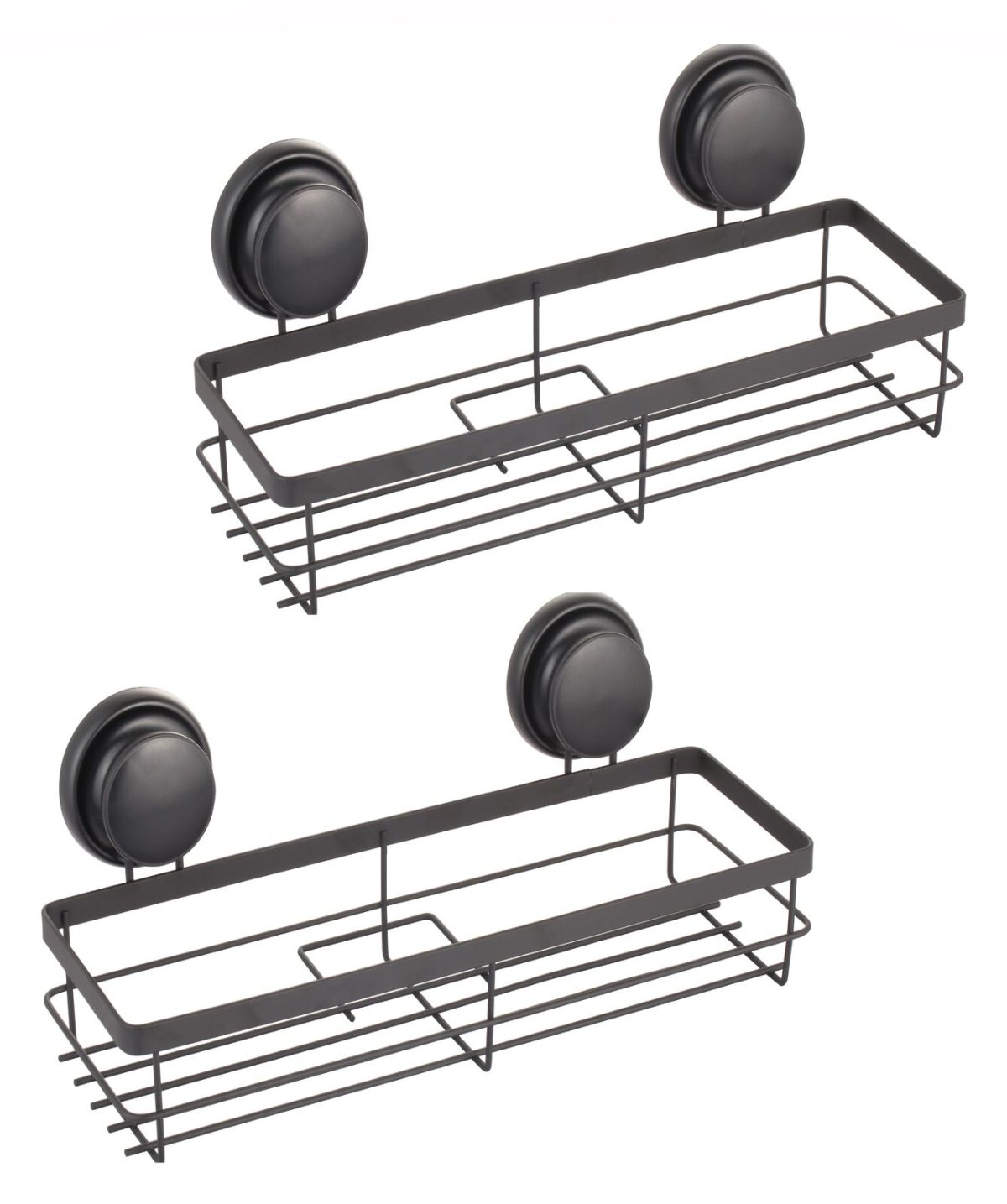 2 Pack Corner Shower Caddy Shelf Basket Rack with Premium Vacuum Suction Cup No-Drilling for Bathroom and Kitchen