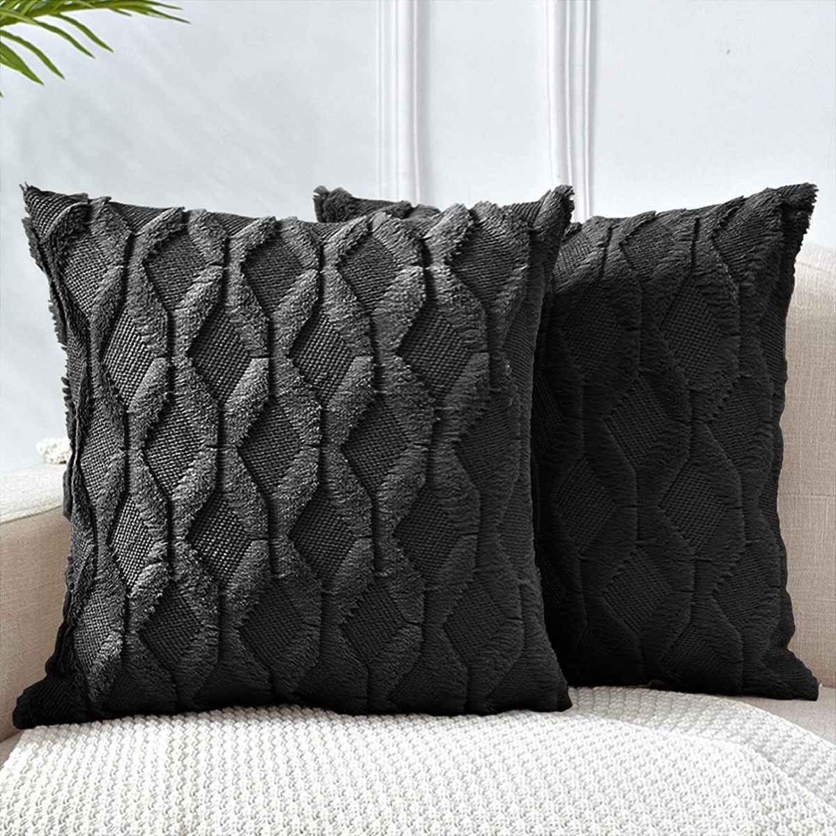 2 Pack Decorative Boho Throw Pillow Covers 45 x 45 cm