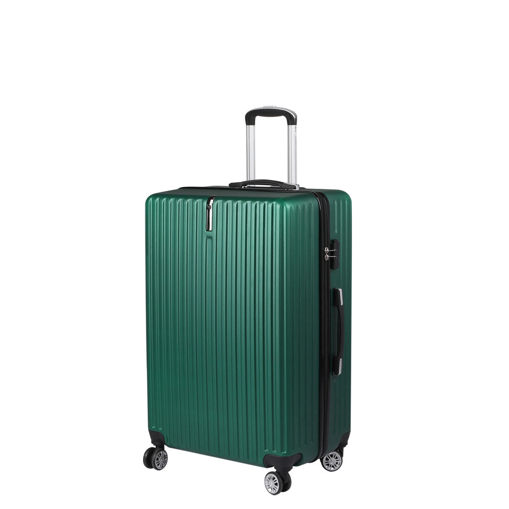 Luggage Suitcase Code Lock Hard Shell Travel Carry Bag Trolley – 33 x 21 x 54 cm, Green