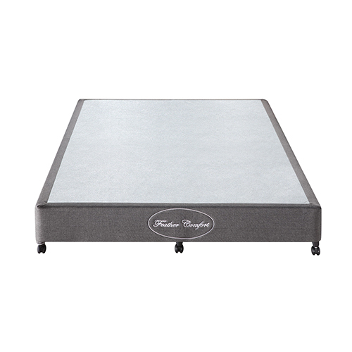 Mattress Base Ensemble Solid Wooden Slat with Removable Cover – QUEEN, Charcoal