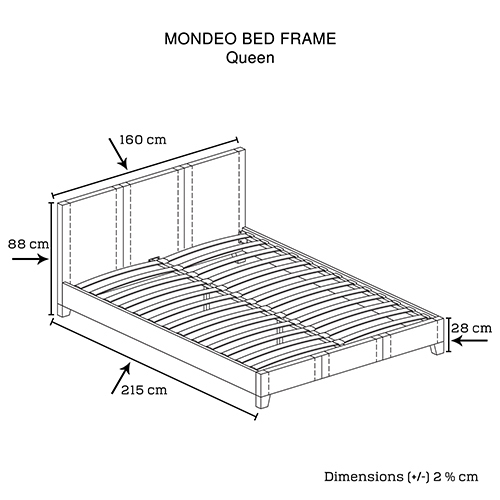 Armthorpe Double Size Leatheratte Bed Frame with Metal Joint Slat Base