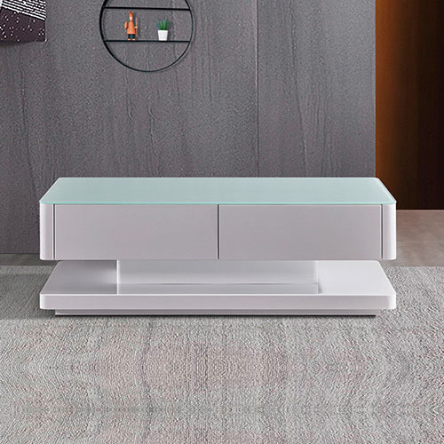 Stylish Coffee Table High Gloss Finish in Shiny Colour with 4 Drawers Storage