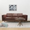 Hinesville Faux Sofa Brown Lounge Set for Living Room Couch with Wooden Frame