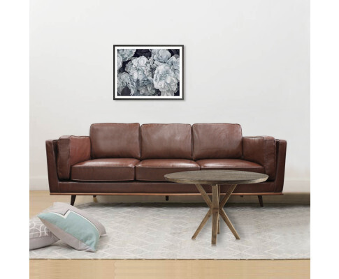 Hinesville Faux Sofa Brown Lounge Set for Living Room Couch with Wooden Frame