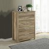 Tallboy with 5 Storage Drawers Natural Wood like MDF