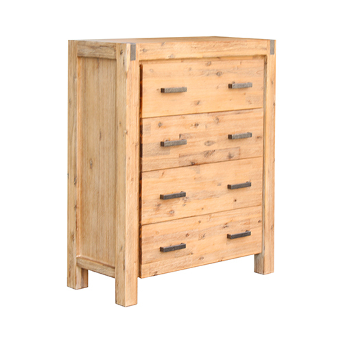 Tallboy with 4 Storage Drawers Solid Wooden Assembled