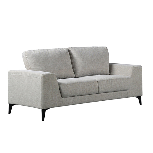 Wanaque Sofa Light Grey Fabric Lounge Set for Living Room Couch with Solid Wooden Frame Black Legs