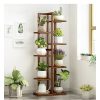 6 Tiers Vertical Bamboo Plant Stand Staged Flower Shelf Rack Outdoor Garden,