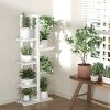 6 Tiers Vertical Bamboo Plant Stand Staged Flower Shelf Rack Outdoor Garden,