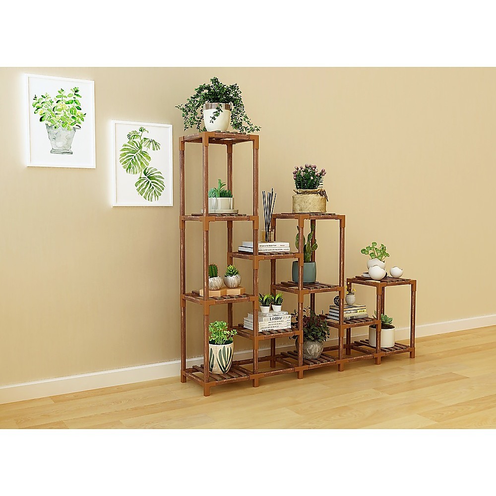 Indoor Outdoor Garden Plant Stand Planter Flower Pot Shelf Wooden Shelving