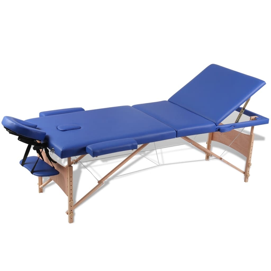Foldable Massage Table 3 Zones with Wooden Frame