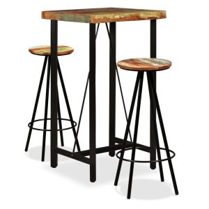 Bar Set Solid Wood Reclaimed