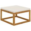 Footrest with Cushion Solid Acacia Wood