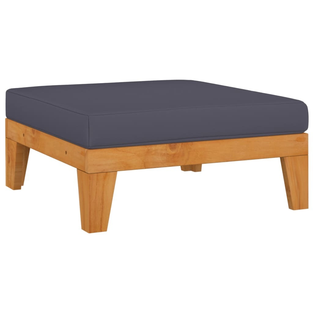 Sectional Footrest with Cushion Solid Acacia Wood