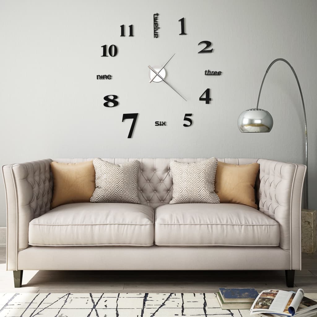 3D Wall Clock Modern Design 100 cm XXL