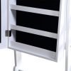 Dual Use Mirrored Jewellery Dressing Cabinet with LED Light White Colour