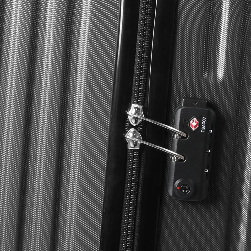 Luggage Suitcase Code Lock Hard Shell Travel Carry Bag Trolley – 33 x 21 x 54 cm, Black