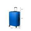 Luggage Suitcase Code Lock Hard Shell Travel Carry Bag Trolley – 47 x 30 x 74 cm, Blue