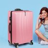 Luggage Suitcase Code Lock Hard Shell Travel Carry Bag Trolley – 47 x 30 x 74 cm, Rose Gold