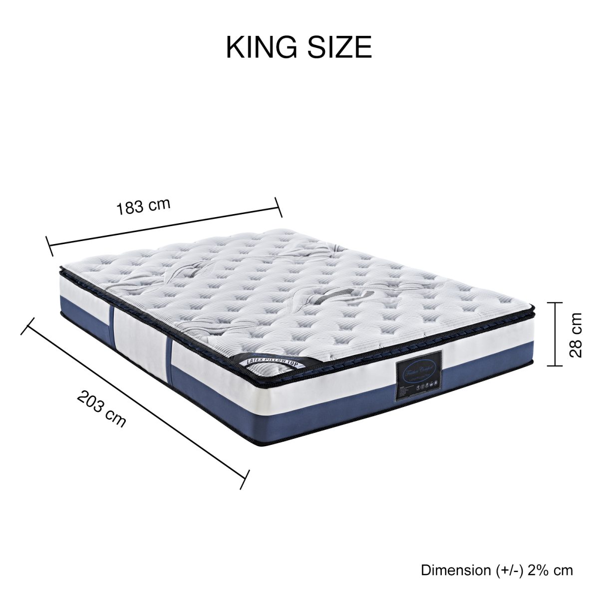 Augusta Mattress Latex Pillow Top Pocket Spring Foam Medium Firm Bed – KING
