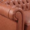 Prunedale Brown Sofa Lounge Chesterfireld Style Button Tufted in Faux Leather – 1 Seater