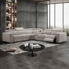 Genuine Leather 6 Seater Corner Sofa With 2 Electric Recliners And Reversible Console