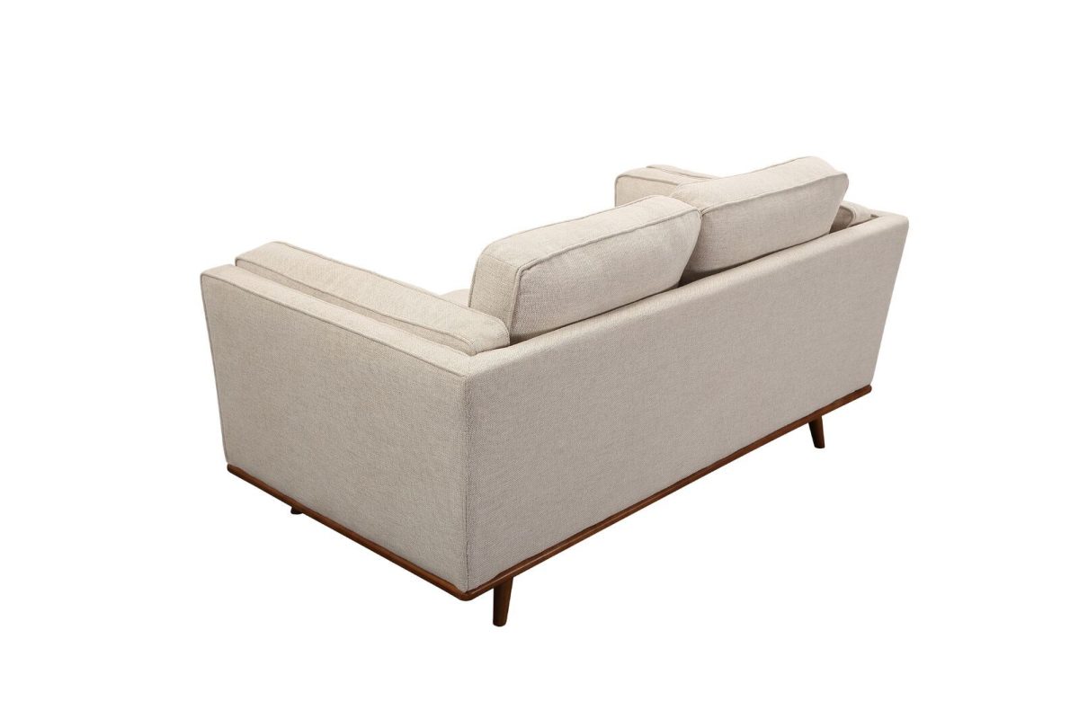 Paducah Sofa Beige Fabric Modern Lounge Set for Living Room Couch with Wooden Frame – 2 Seater