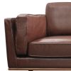 Hinesville Faux Sofa Brown Lounge Set for Living Room Couch with Wooden Frame – 3 Seater