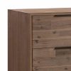 Tallboy with 4 Storage Drawers Assembled Solid Acacia Wooden Construction in Tea Colour