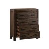 Tallboy with 4 Storage Drawers Assembled Solid Wooden – Chocolate