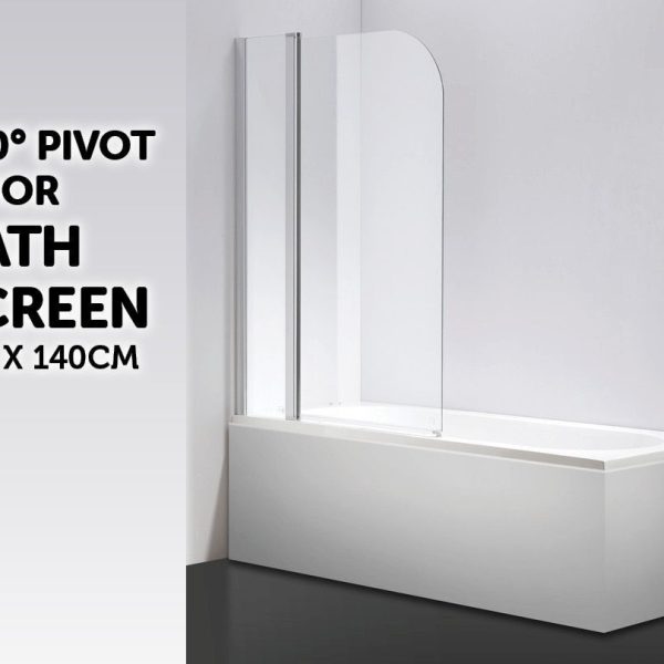 180° Pivot Door 6mm Safety Glass Bath Shower Screen 1000x1400mm By Della Francesca