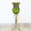 85cm Glass Tall Floor Vase and 12pcs White Artificial Fake Flower Set – Green